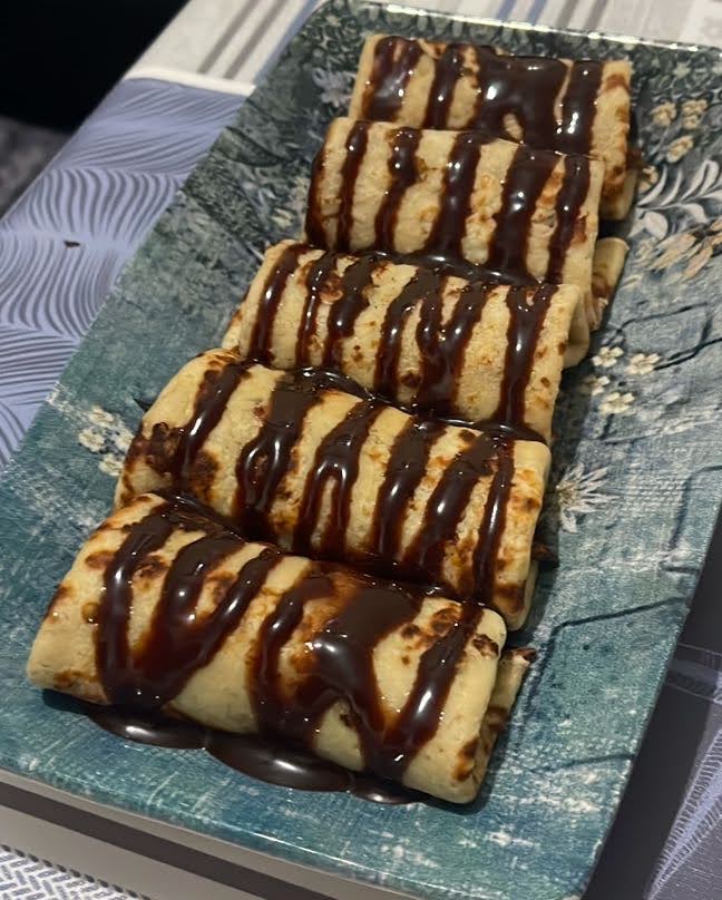 🍌 Banana Crepes with Crunchy Chocolate Filling